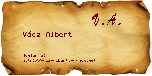 Vácz Albert névjegykártya